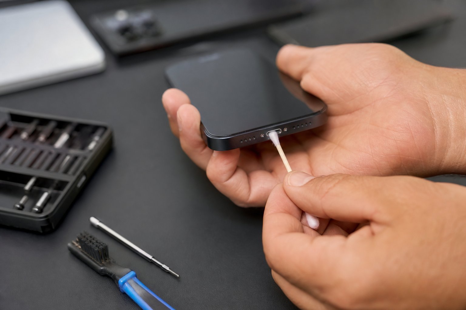 Como fazer manutenção básica quando o celular não carrega sem trocar peças